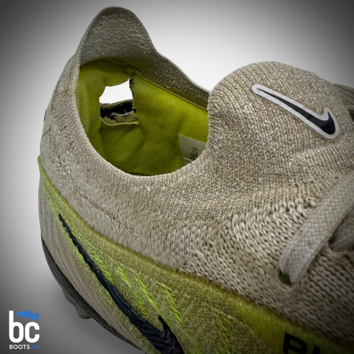 Bespoke cut-out hole in the heel of Rúben Dias' match-worn boots from the 2022/23 Treble