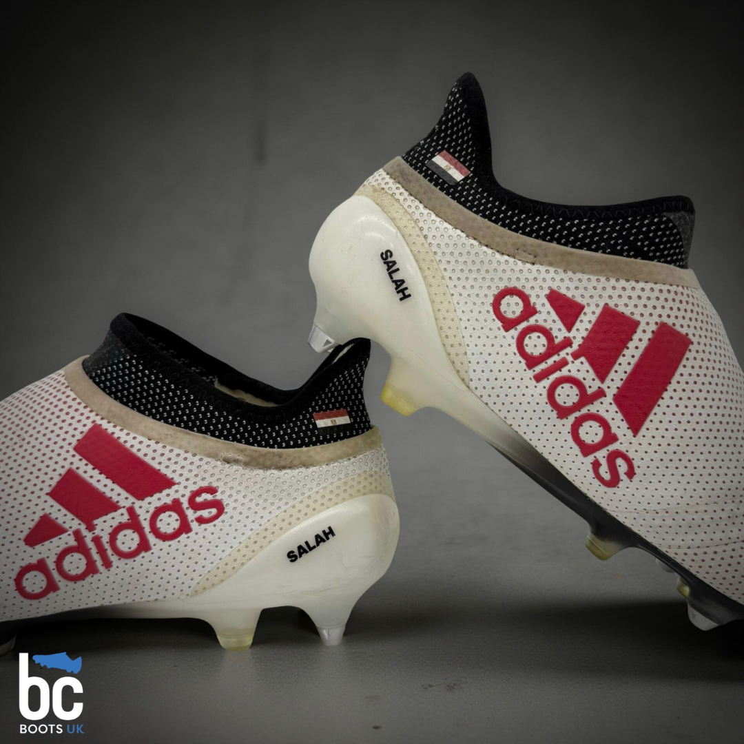 Mohamed Salah's Match Worn Adidas X17+ PureSpeed Football Boots, Used During the 2017/18 Premier League Goal Record Breaking Season
